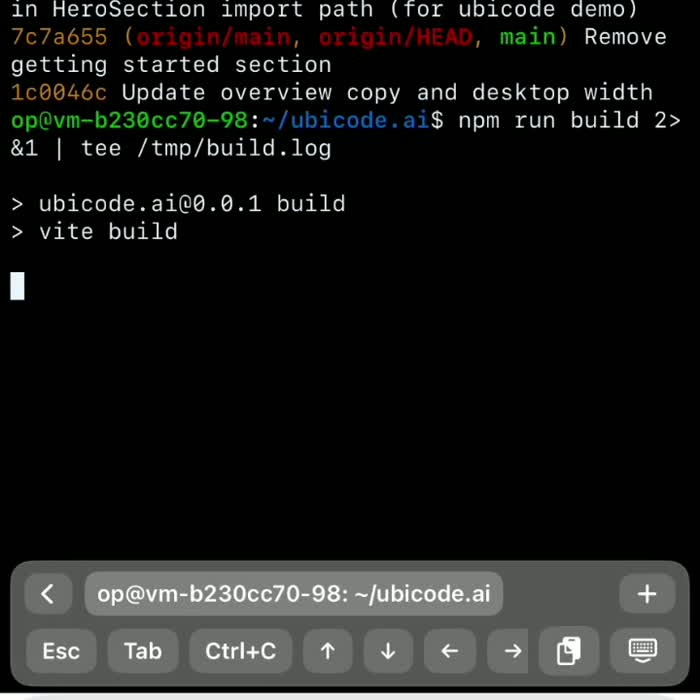 Ubicode terminal command running on iPhone